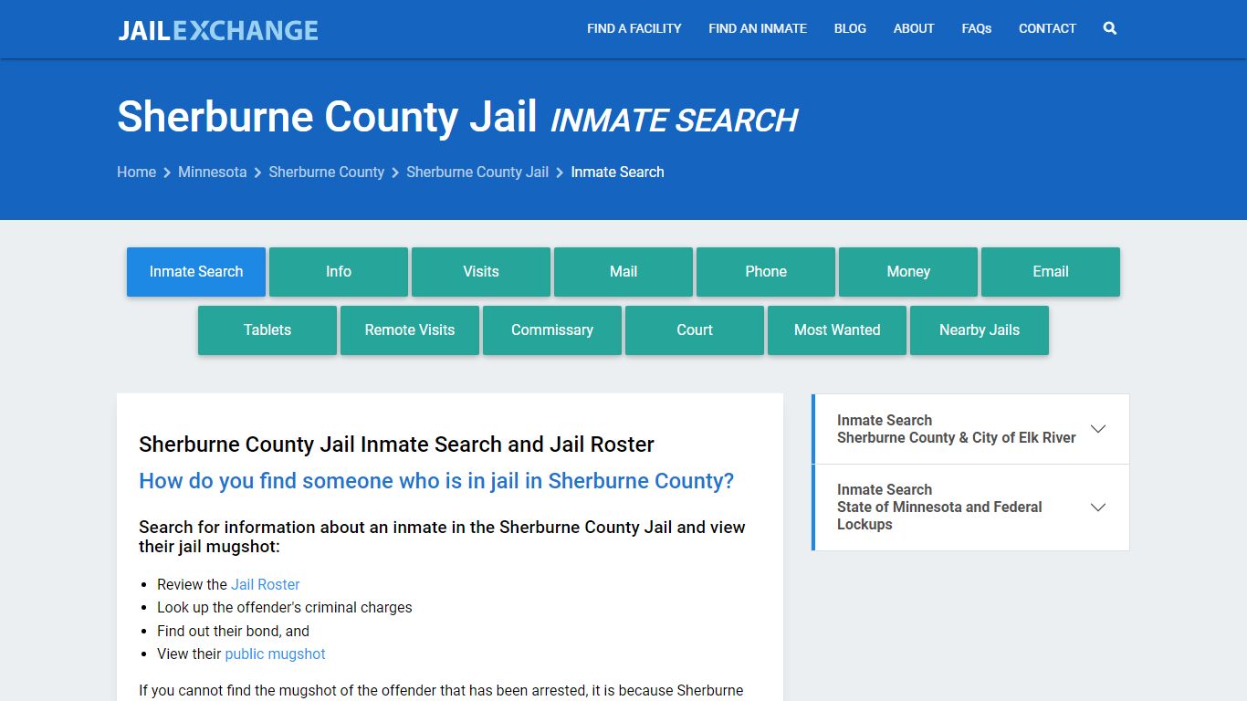 Sherburne County Jail Inmate Search - Jail Exchange